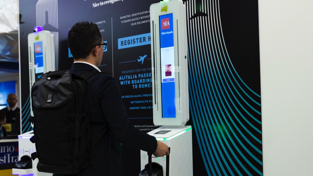 Riconoscimento facciale all'aeroporto di Linate (foto Sea, febbraio 2020)