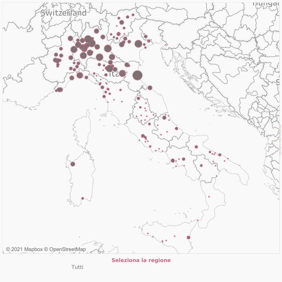 Mappa dei sanitari positivi da pazientidimenticati.it